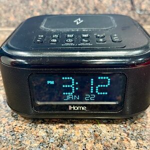 iHome iBTW23 Wireless Charging Phone Airbuds Bluetooth Alarm Clock Radio W Box
